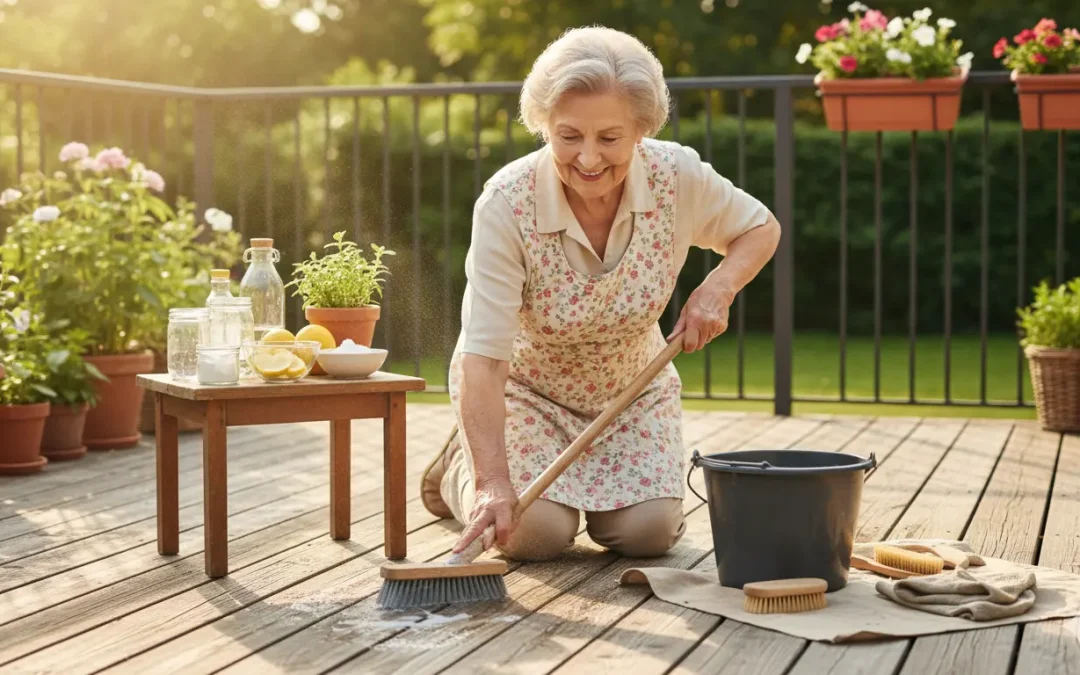 Quelles sont les meilleures astuces de grand-mère pour nettoyer une terrasse en bois ?