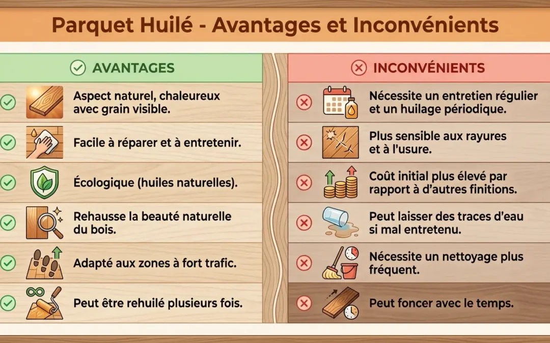 Quels sont les avantages et inconvénients d&rsquo;un parquet huilé ?