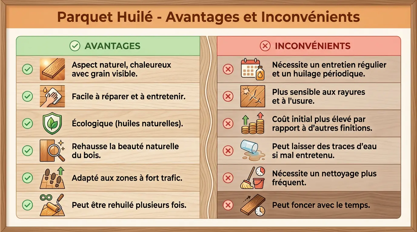 parquet huilé avantages inconvénients