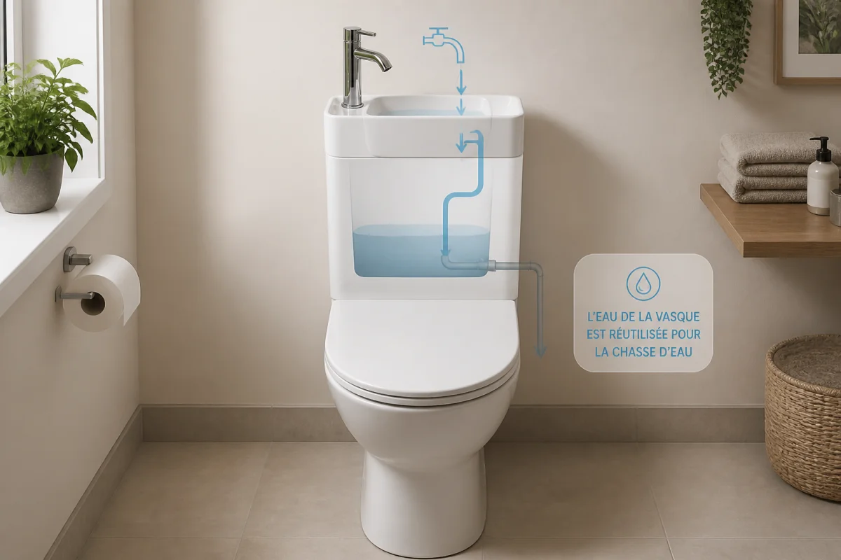 WC avec lave main, avantages et inconvénients à connaître