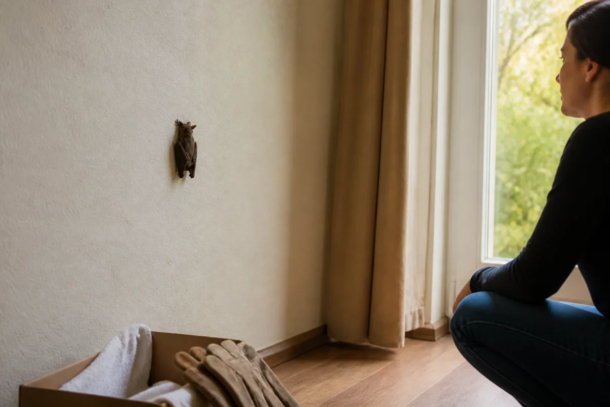 Comment faire sortir une chauve-souris de la maison sans la toucher, près d’une fenêtre ouverte