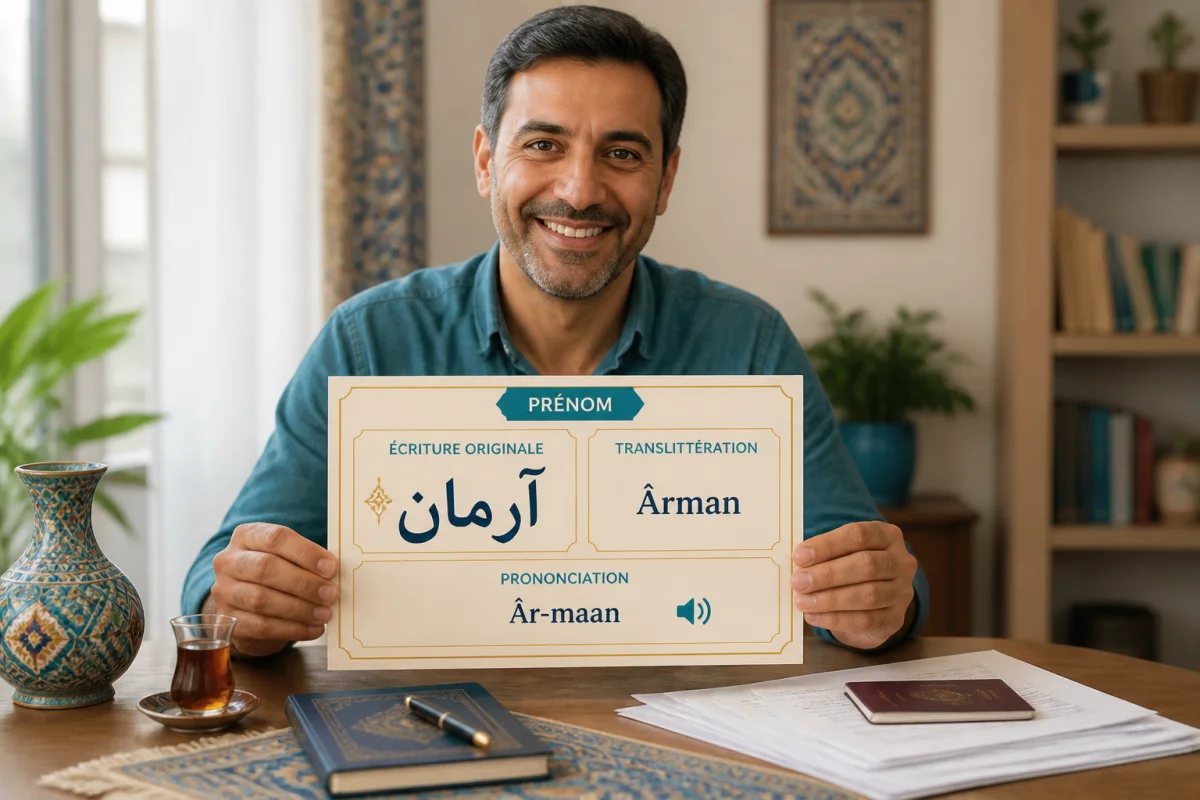 choisir prenom persan enfant 40b6 1 Fiche pour choisir un prénom persan, avec écriture originale, translittération et prononciation, tenue par un parent souriant